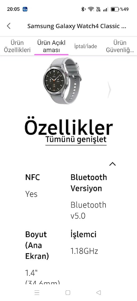 AKILLI SAAT Samsung Galaxy Watch4 Classic 46 MM Akıllı Saat - 6