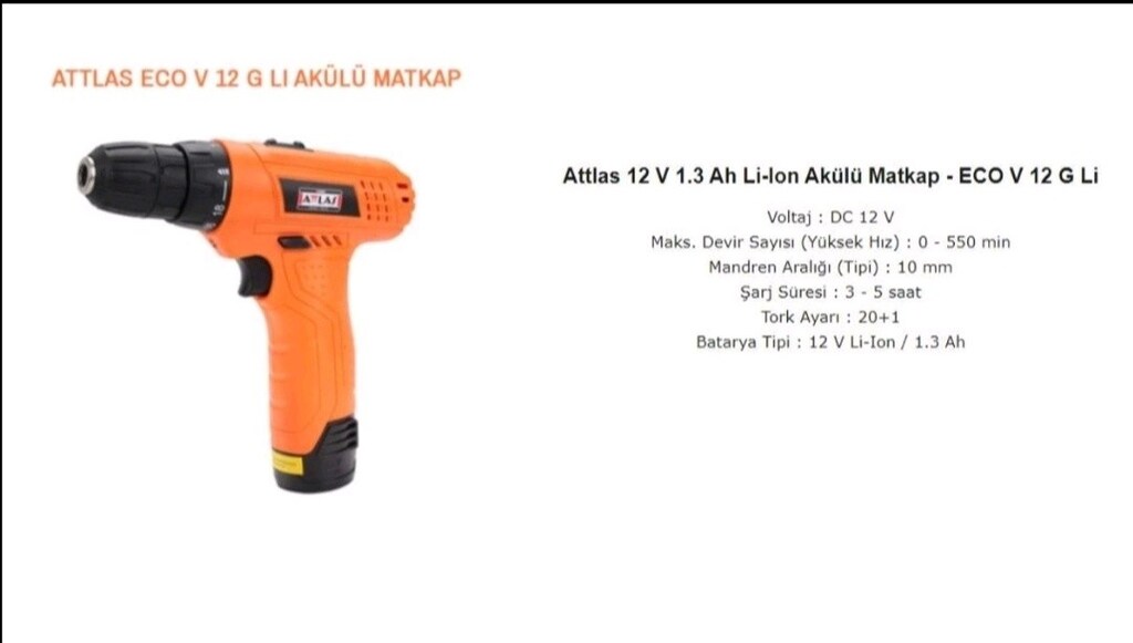 Attlas 3lü SET Taşlama Darbeli Matkap 12v li-ion sarjlı Vidalama sıfır - 5