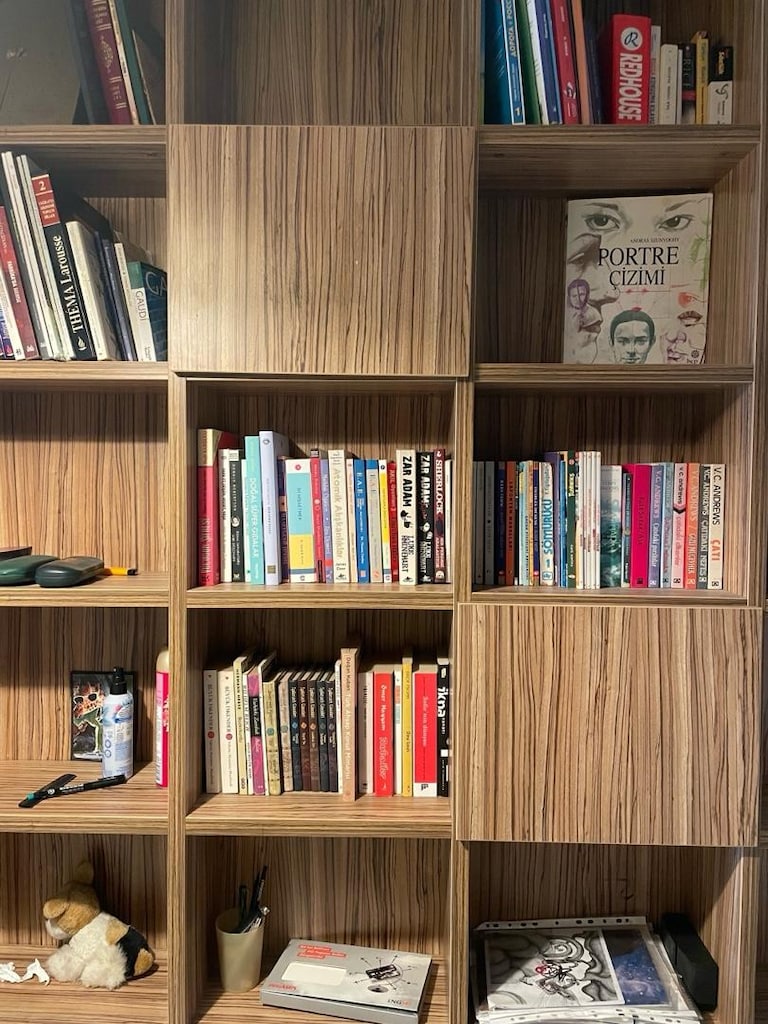 28 Bölmeli, 3 Kapaklı MDF Kitaplık – Sökülebilir, Minifixli - 3