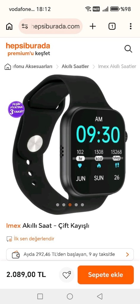 İmex ZIT-WT-049 Akıllı saat temiz sorunsuz son 600tl - 6