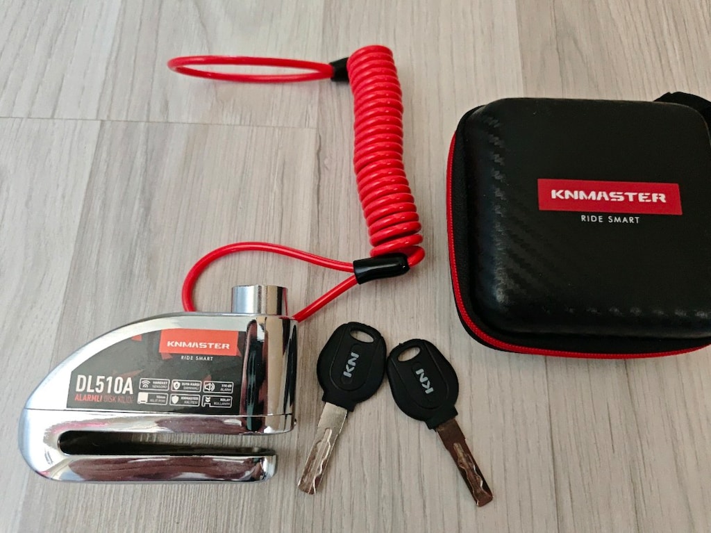 Kn master dl510A alarmlı motorsiklet disk kilidi 10mm(sıfır/kutulu) - 2
