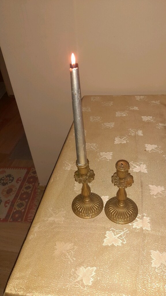 VİNTAGE BRONZ CİF ŞAMDAN. - 3