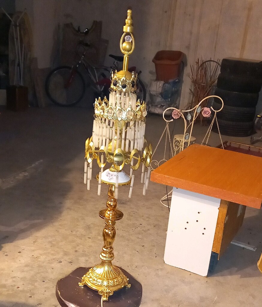 ANTİKA PİRİNÇ ZEMİN ABAJUR - 7
