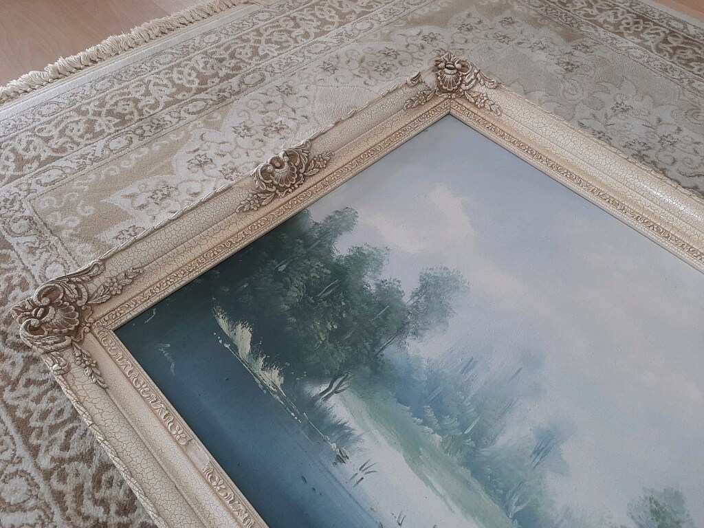 imzalı Antika Resim Yağlı Boya Resim Tablo 110cm/60cm - 4