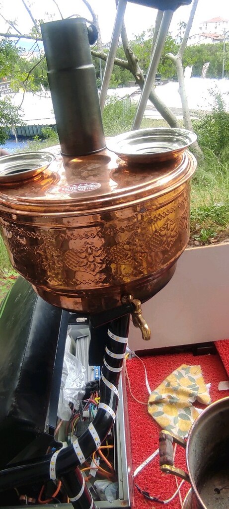 bakır semaverı çift demlik li 7 litre - 2