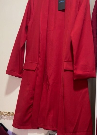 Kırmızı Şal Yaka Blazer Ceket