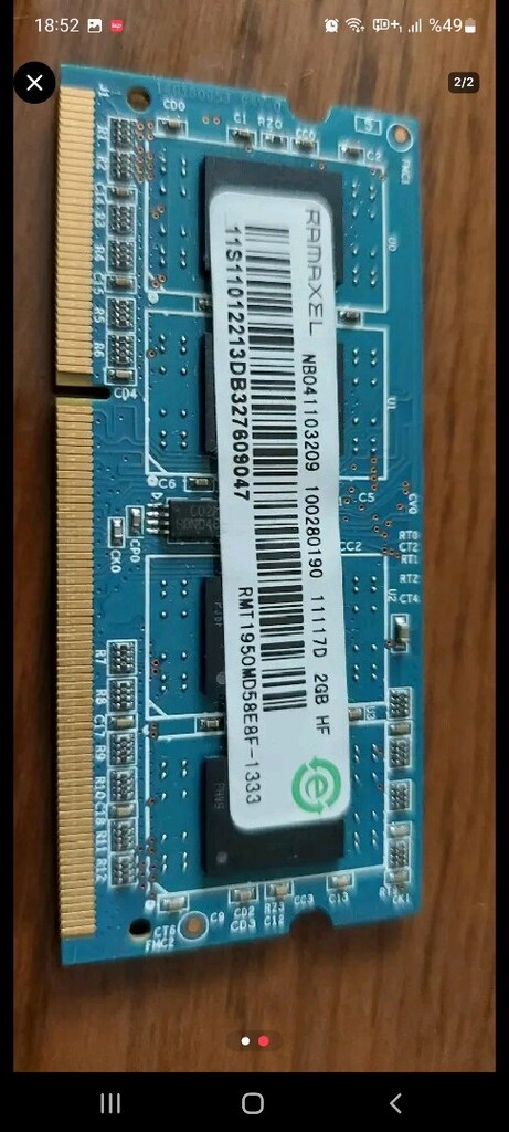 2Gb 10600s 1333 Mhz Ddr3 Laptop ram - 2