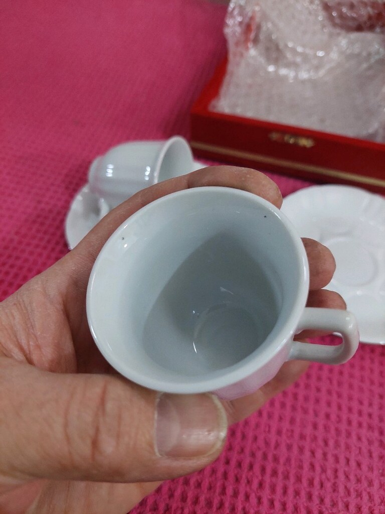 2 li fincan. Türk kahvesi fincanı. Kürahya porselen. - 5