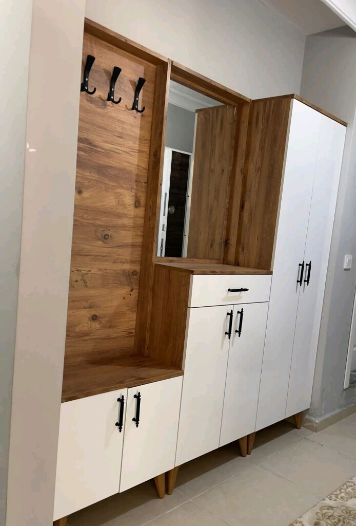 Ayakkabılık – Ayakkabı Dolabı – Kapaklı Raflı Antre büyük portmanto - 2