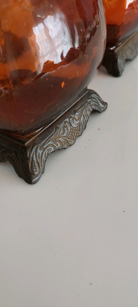 alt üst pirinç döküm kapaklı vazo - 5
