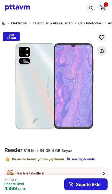 REEDER S19 MAX SIFIR KAPALI KUTU TAKAS OLUR