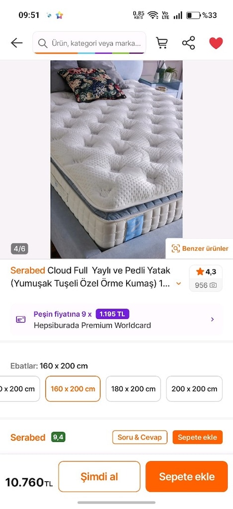 İstikbal çift kişilik baza ve başlığı Yatak - 7