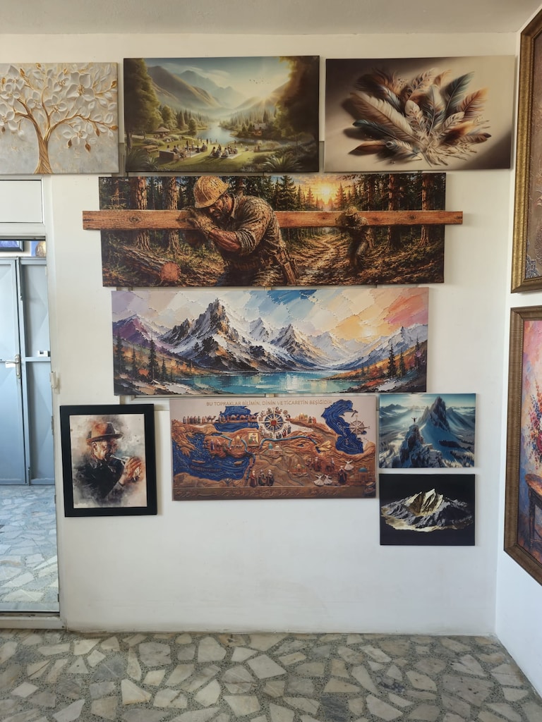 3D 3BOYUTLU KABARTMALI YAĞLI BOYA DOKULU NAKIŞ GÖRÜNÜMLÜ TABLOLAR - 4