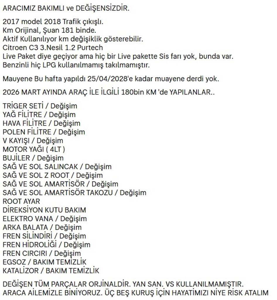 FULL BAKIMLI CİTROEN C3 2017 1.2 SON FİYATTT - 20