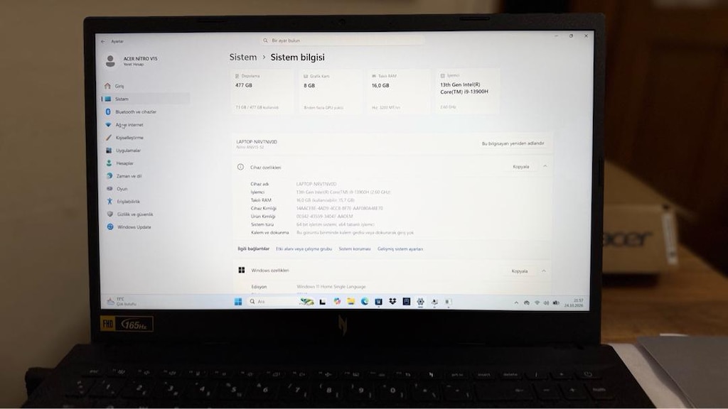 ACER NİTRO V15 ANV 15-52 KUTULU 1 SENEDEN FAZLA GARANTİLİ - 2
