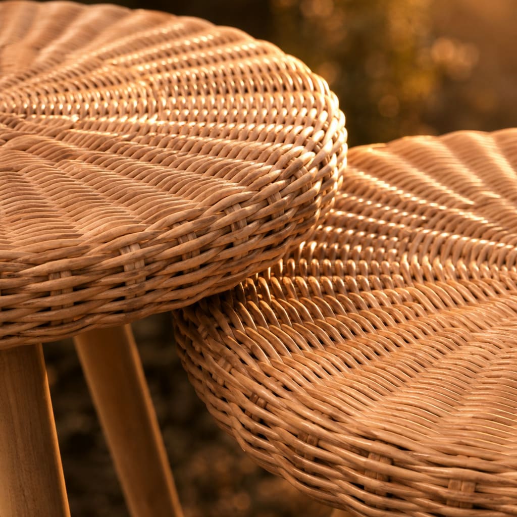 3’lü Rattan Sehpa Seti – El Yapımı, Sıfır - 8