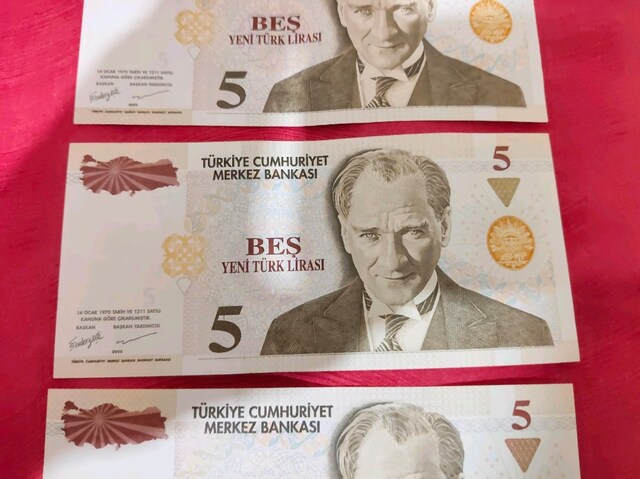 2005 5 YTL Yeni Türk Lirası – 3’lü Koleksiyonluk Lot – Çil/Çile Yakın