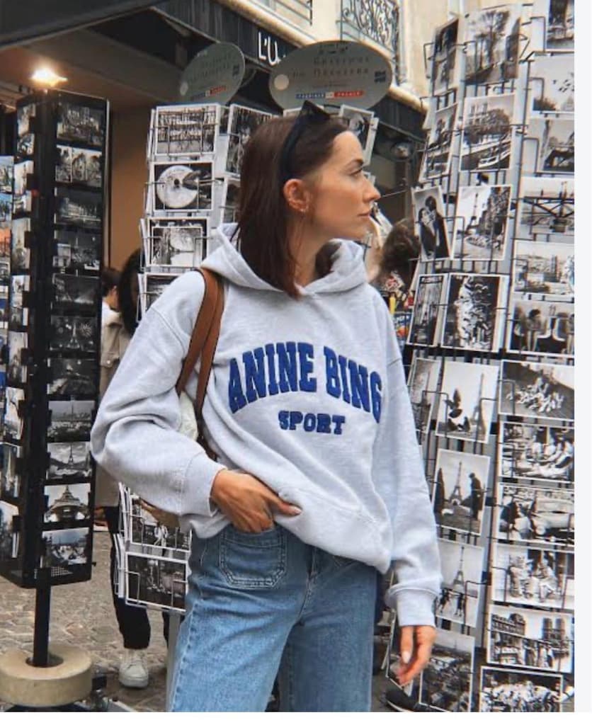 anine bing sweatshirt hoodie kapüşonlu - 12