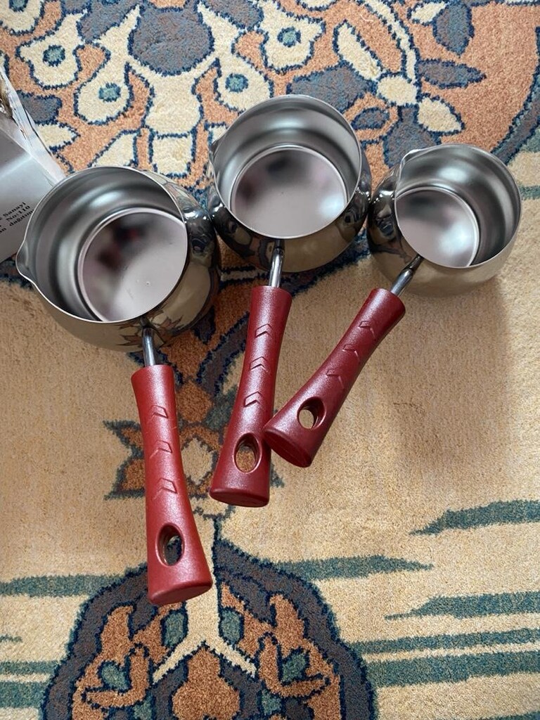 Arzu 3lü çelik cezve seti - 2