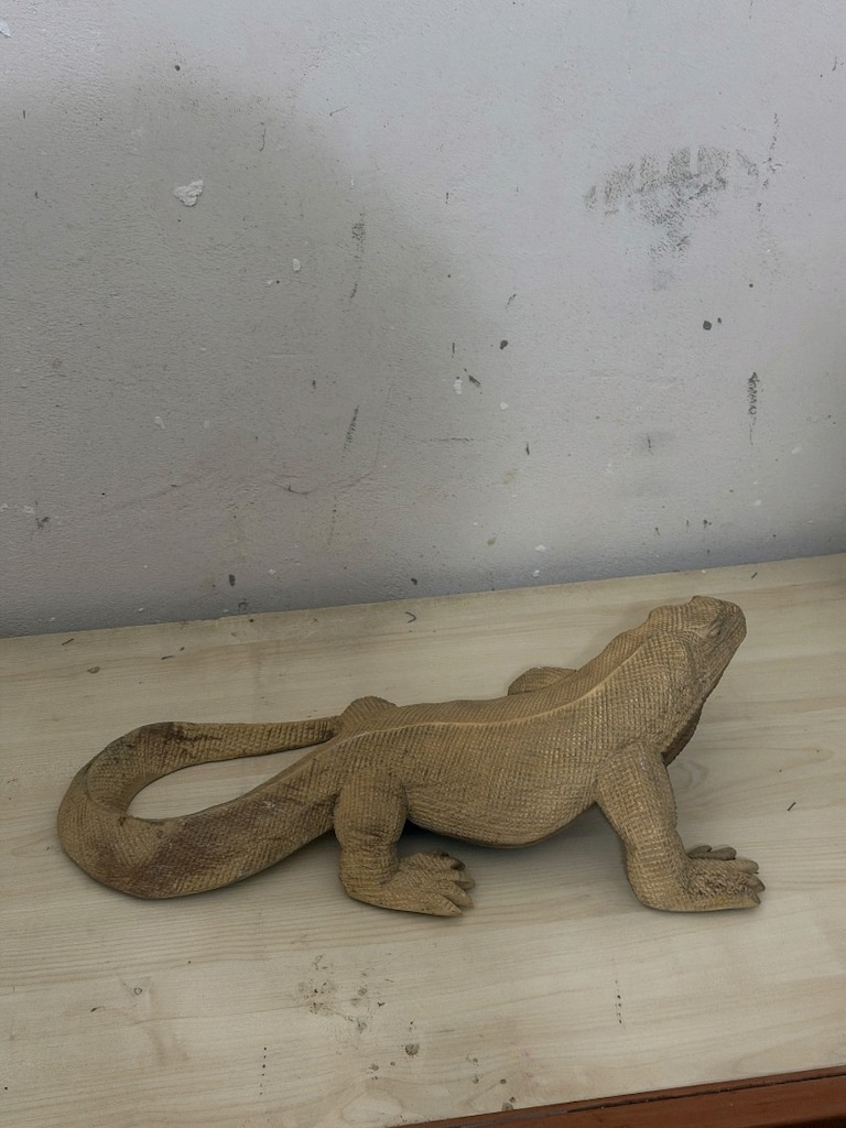 El Oyması Ahşap KOMODO EJDERİ Figürü - 2