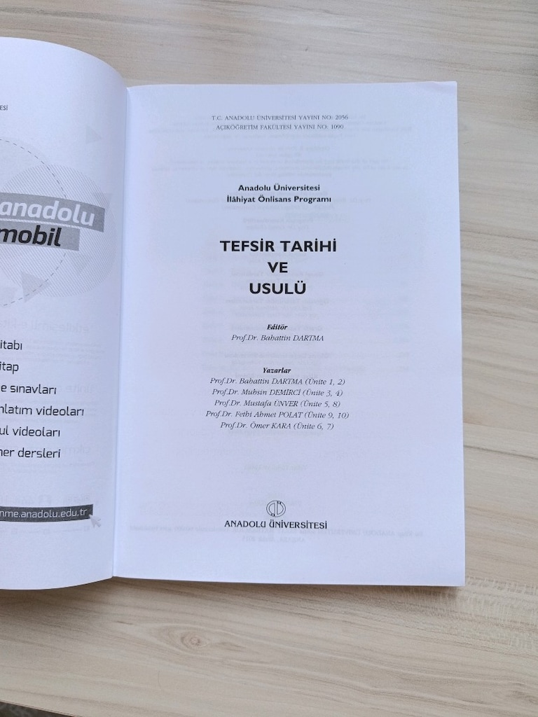 tefsir tarihi ve usulü Anadolu üniversitesi - 2