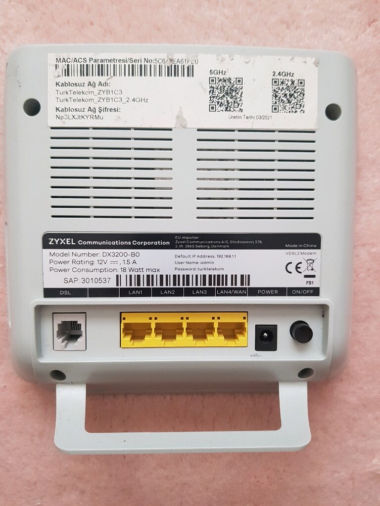 ZYXEL wifi 6 VDSL+FİBER+ROUTER MODEM - 2