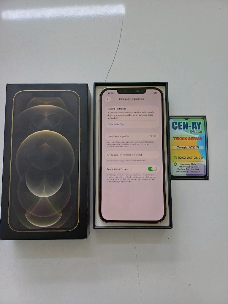 İPHONE 12 PRO MAX 128GB PİL %100 GOLD RENK - 3