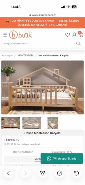 montessori yatak (ölçüler 100-200m)