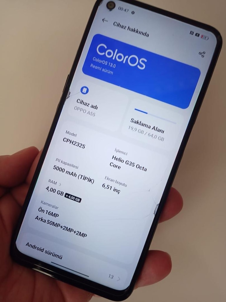 OPPO A55 TR CİHAZI 64 GB HİÇBİR SORUNU YOKTUR KREDİ KARTI VARDIR - 5