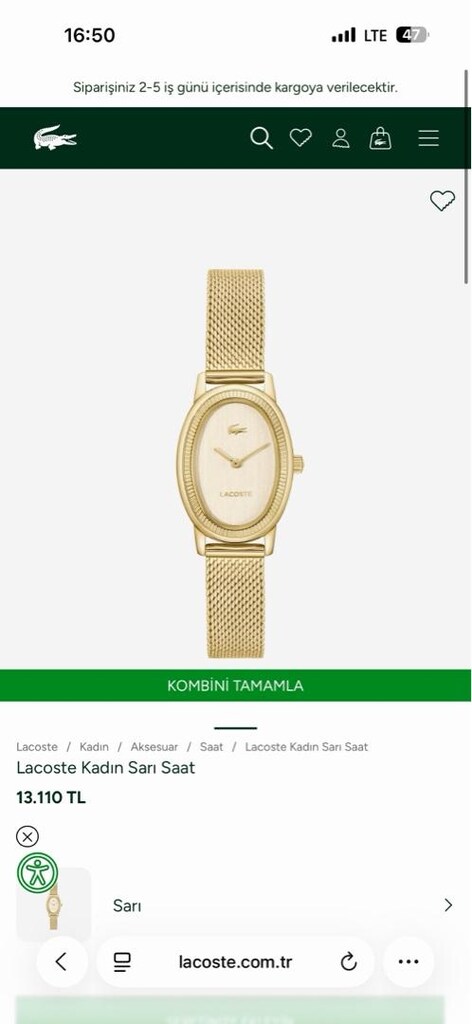 LACOSTE HASIR GOLD KORDON - 11