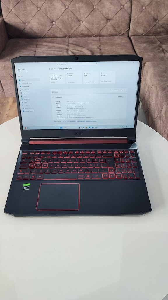 ACER OYUNCU BİLGİSAYARI.AMD RYZEN 5 3550H-8GB RAM-6GB EKRAN KARTI 256 - 5