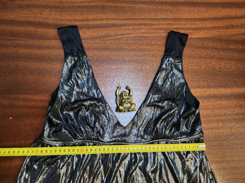MANGO Siyah Metalik V Yaka Bluz - 6