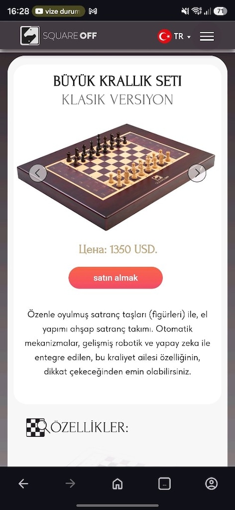 Akıllı Satranç Tablası Square Off Grand Kingdom Set - 6