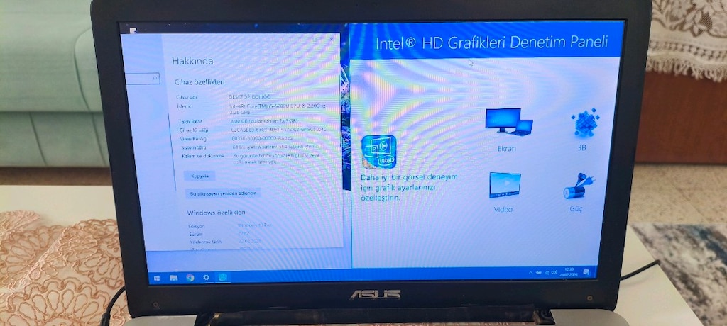 ASUS K555 ULTRABOOK..5. nesil İ5 _8GB RAM_2GB EK_128 SSD.(. takas li - 2