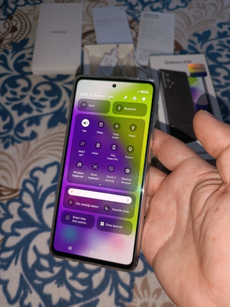 samsung a52 128gb hafiza 8gb ram yurtiçi cihazı ciftsimli NFC var - 6