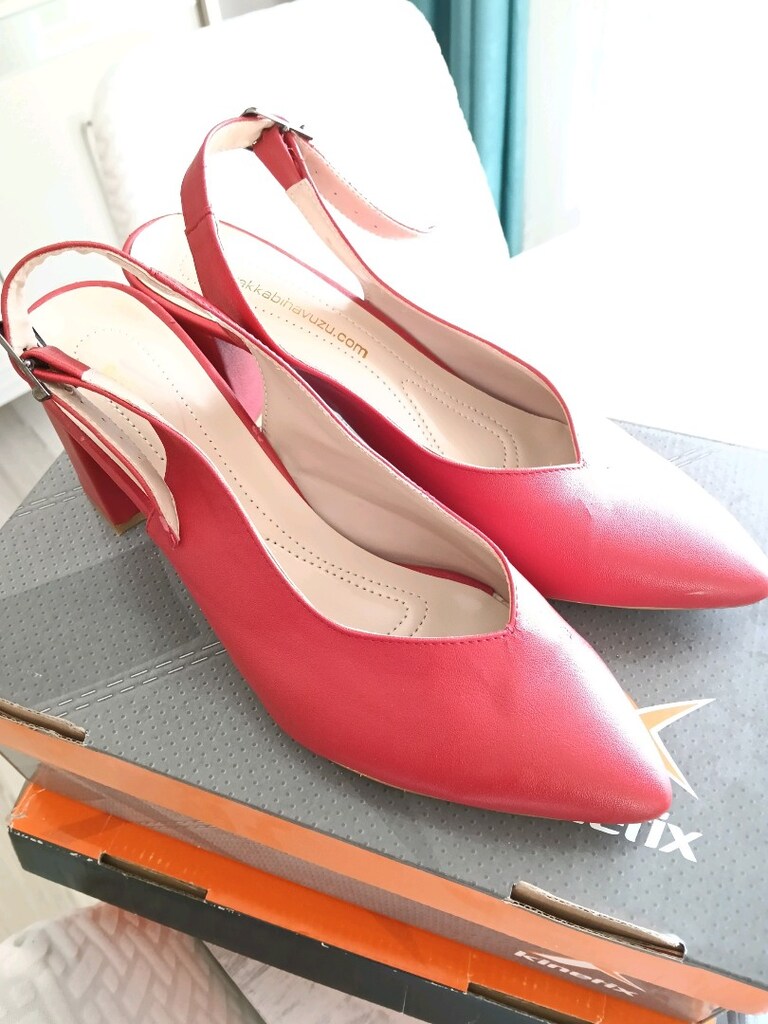 Kırmızı slingback ayakkabı - 2
