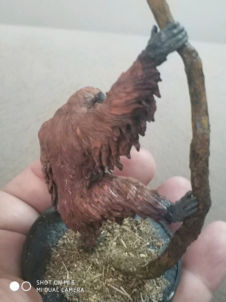 Koleksiyonluk El Boyaması Sumatran Orangutan Minyatürü (FRP / Diorama - 15