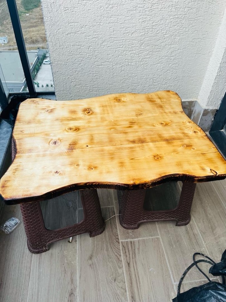 ahşap masa tablası çam dekoratif - 2
