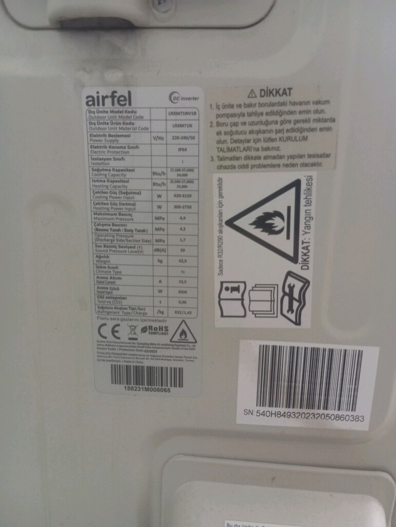 AİRFEL LTXM71NA++ 24000 BTU/r32 inverter duvar tip - 8