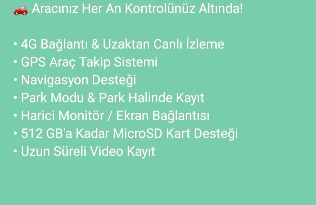 4g Gprs ozellıkli 2 Lens Araç kamera - 2