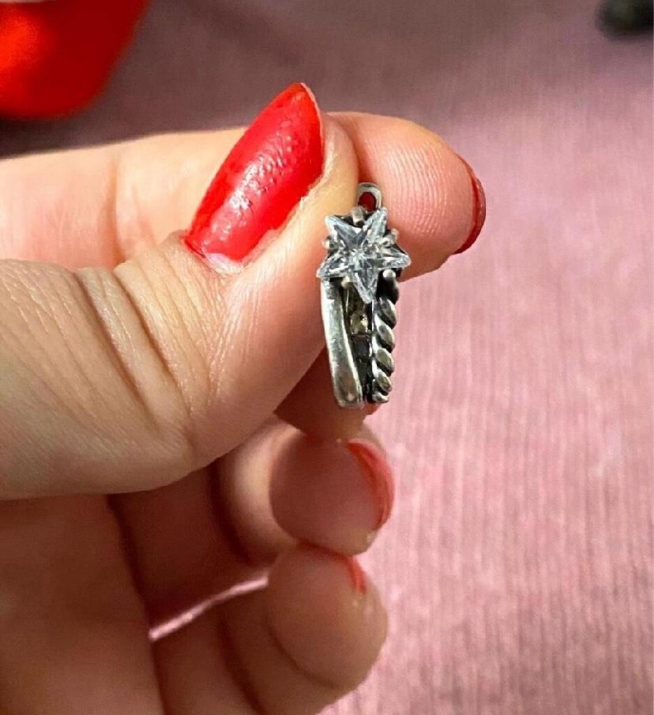 Gümüş ( 925 Ayar ) Kuyruklu Yıldız Küpe - 8