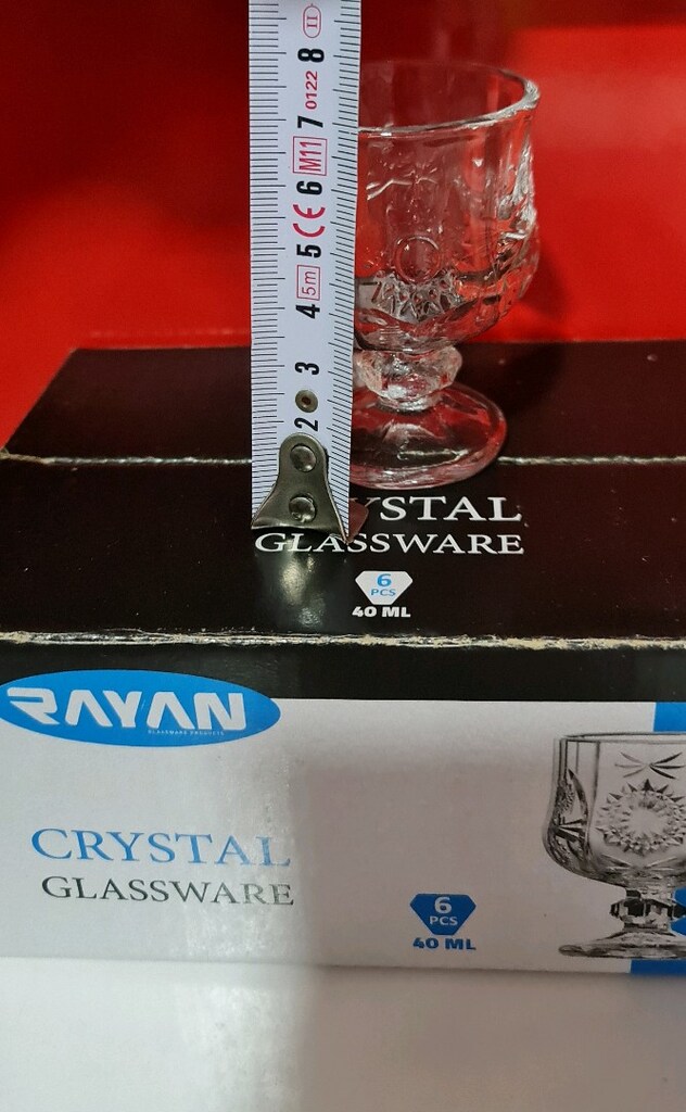 Ayan crystal kesme 40 ml. 6 lı su ve likör bardağı. Kahve yanı su icin - 2