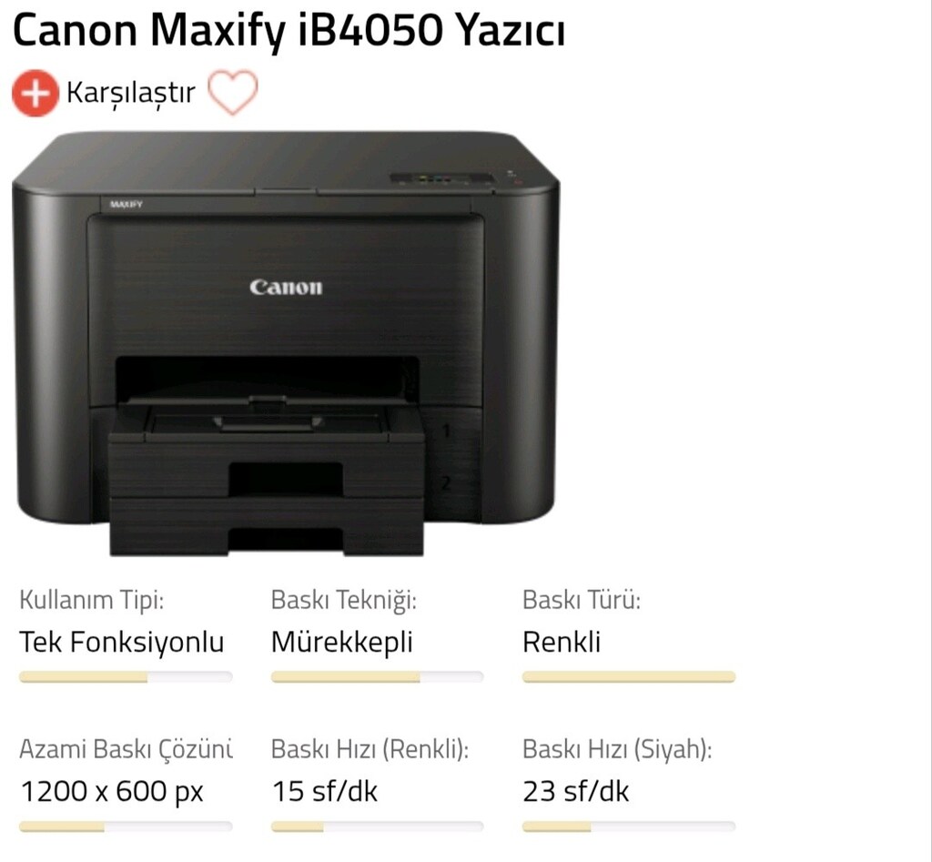 CANON MAXIFY İB4050 SIFIR KUTUSUNDA.500 KAĞIT KAPASİTELİ,XL KARTUŞ. - 2