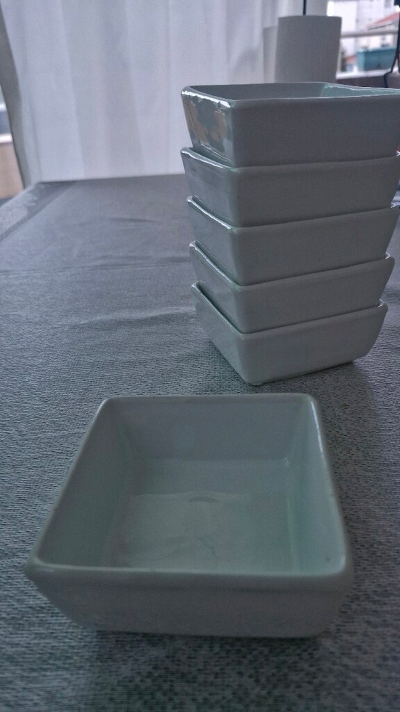 6'lı Kare Seramik Servis / Sunum Tabağı – Beyaz - 3