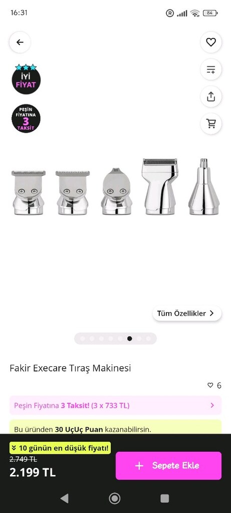 Sıfır Kapalı Kutu Fakir Traş makinası - 7