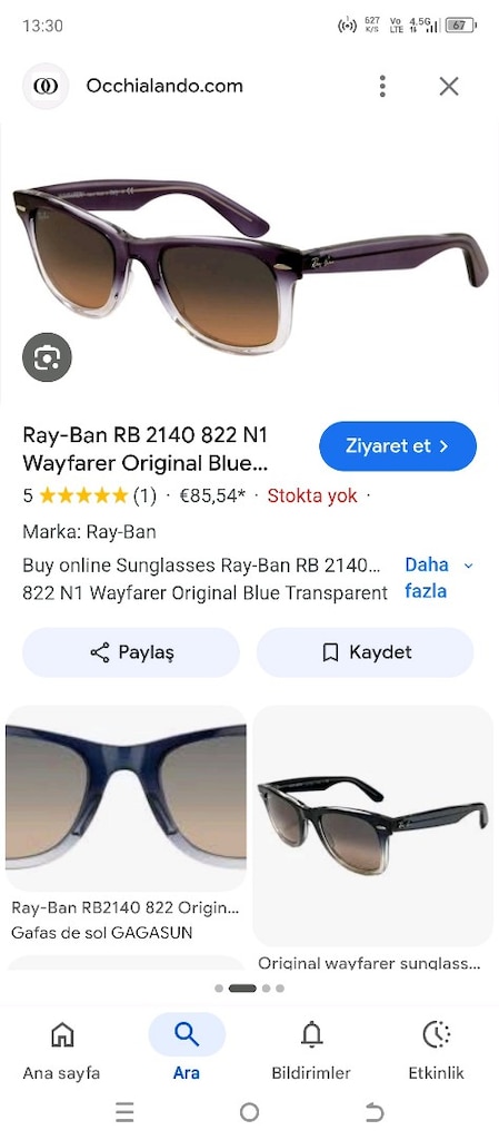 Rayban Aviator ve Wayfarer güneş gözlüğü - 9