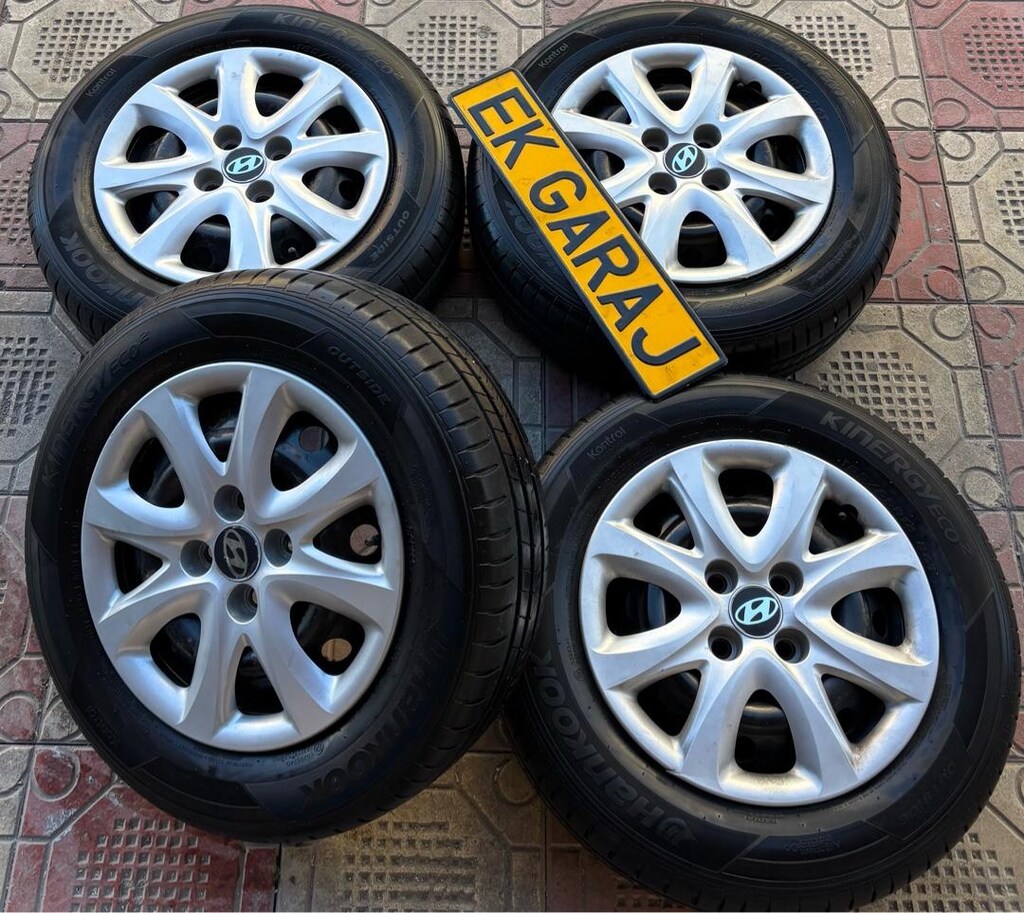 14 inç 4*100 orjinal hyundai kara jant lastik takımı - 4