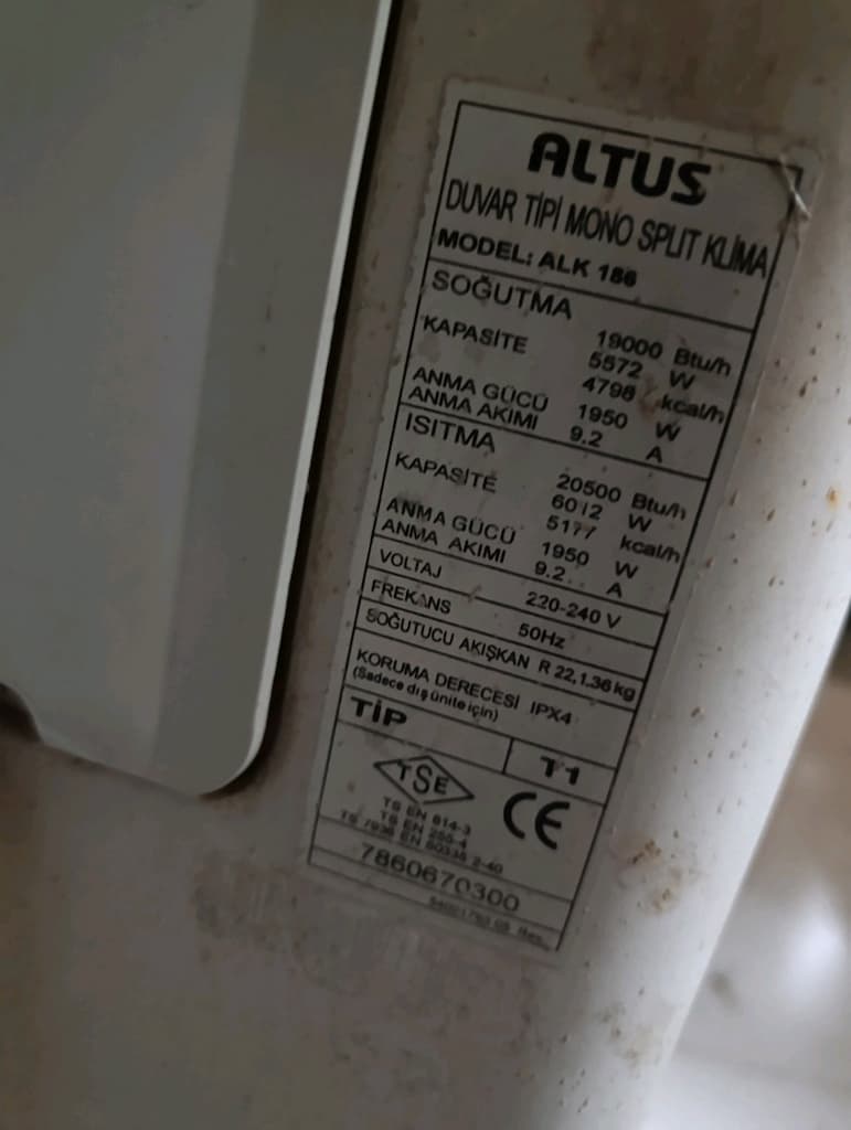Altus 19000 btu klima
