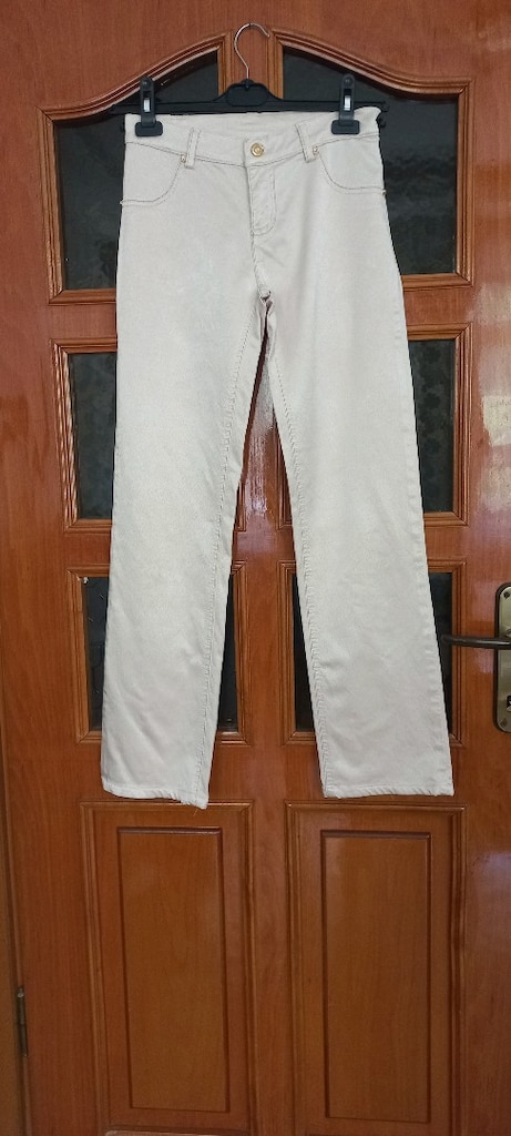 34 beden vintage pudra renk saten kot pantolon