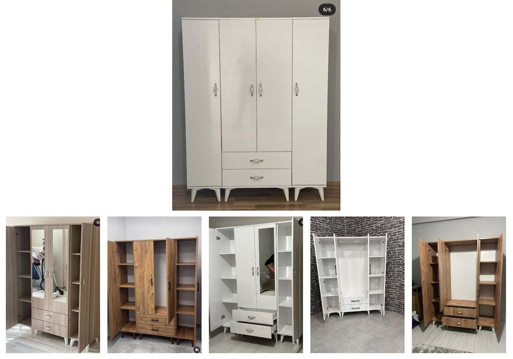 4 kapaklı elbise dolabı ndewsuamlp - 6